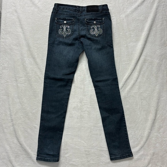 Dereon Jeans Size 11/12 straight leg bling button flap pockets 32x32 - Picture 1 of 8